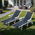 2-Pack Adjustable Outdoor Chaise Lounge Chairs