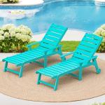 Adjustable Outdoor Chaise Lounge Chairs Set of 2
