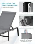 Foldable Aluminum Patio Lounge Chairs Set of 2
