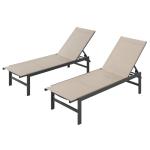 2-Pack Aluminum Chaise Lounge Chairs for Outdoors