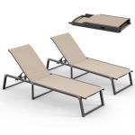 Oasbira Foldable Aluminum Lounge Chairs Set of 2