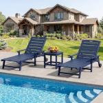 Adjustable Outdoor Lounge Chair Set with Cup Holder