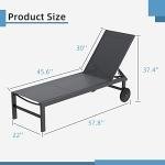 2 PCS Adjustable Reclining Lawn Chairs with Wheels