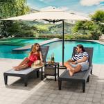 Set of 2 Adjustable Outdoor Lounge Chairs