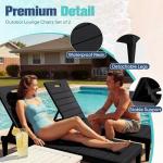 2-Pack Adjustable Outdoor Chaise Lounge Chairs