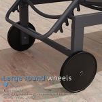 2 PCS Adjustable Reclining Lawn Chairs with Wheels