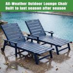 Adjustable Outdoor Lounge Chair Set with Cup Holder