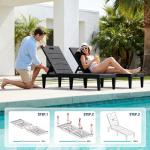 2-Pack Adjustable Outdoor Chaise Lounge Chairs