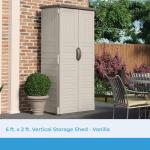 Suncast Vertical Outdoor Storage Shed - Vanilla