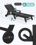 Adjustable Patio Chaise Lounge Chairs with Wheels