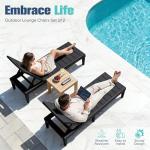 2-Pack Adjustable Outdoor Chaise Lounge Chairs