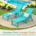 LUE BONA Adjustable Outdoor Lounge Chair and Table