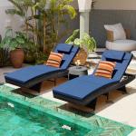Rattan Outdoor Lounge Chairs Set of 2