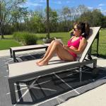 Purple Leaf Outdoor Lounge Chairs with Wheels, 2-Piece Set