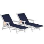 Adjustable Outdoor Lounge Chair Set with Wheels