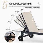 Purple Leaf Outdoor Lounge Chairs with Wheels, 2-Piece Set