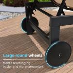 Purple Leaf Outdoor Lounge Chairs with Wheels, 2-Piece Set