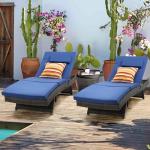 Rattan Outdoor Lounge Chairs Set of 2