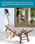 Set of 2 Outdoor Lounge Chairs with Wheels
