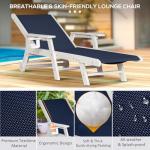 Adjustable Outdoor Lounge Chair Set with Wheels