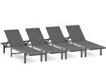 Outdoor Chaise Lounge Chairs with Wheels Set of 4
