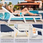 Adjustable Outdoor Lounge Chair Set with Wheels