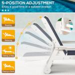 Adjustable Outdoor Lounge Chair Set with Wheels