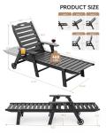 Adjustable Outdoor Lounge Chairs with Wheels - Set of 2