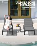 Outdoor Chaise Lounge Chairs with Wheels Set of 4