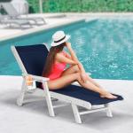 Adjustable Outdoor Lounge Chair Set with Wheels
