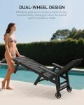Adjustable Outdoor Lounge Chairs with Wheels - Set of 2
