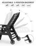 Adjustable Outdoor Lounge Chairs with Wheels - Set of 2