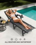 Adjustable Outdoor Lounge Chairs with Wheels - Set of 2