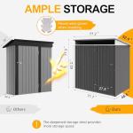 Shintenchi 6x4 FT Waterproof Outdoor Storage Shed