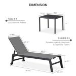 Purple Leaf Outdoor Chaise Lounge Chair Set with Wheels