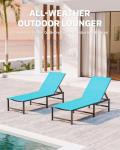 Adjustable Outdoor Lounge Chair Set of 2
