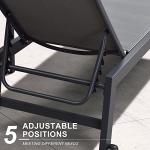 Purple Leaf Outdoor Chaise Lounge Chair Set with Wheels