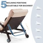 Adjustable Wicker Lounge Chairs Set for Poolside