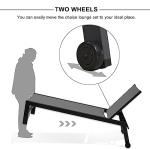 Purple Leaf Outdoor Chaise Lounge Chair Set with Wheels