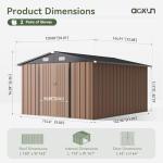 Aoxun 10x12FT Outdoor Metal Garden Storage Shed