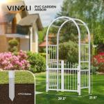 VINGLI PVC Garden Arbor with Gate for Climbing Plants