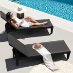 JUMMICO Waterproof Adjustable Patio Lounge Chair Set