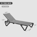 2 Adjustable Aluminum Outdoor Lounge Chairs with Wheels