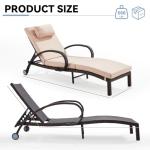 Adjustable Wicker Lounge Chairs Set for Poolside