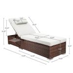 Outdoor Wicker Lounge Chairs Set with Adjustable Positions