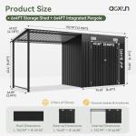 6x4FT Outdoor Storage Shed & Gazebo Combo