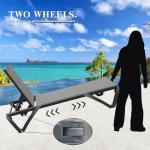 2 Adjustable Aluminum Outdoor Lounge Chairs with Wheels