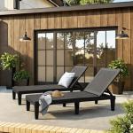 JUMMICO Waterproof Adjustable Patio Lounge Chair Set