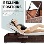 Outdoor Wicker Lounge Chairs Set with Adjustable Positions