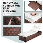 Outdoor Wicker Lounge Chairs Set with Adjustable Positions